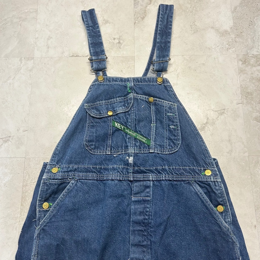 Key Imperial Denim Overalls Blue Mens 36x31 Vintage Workwear Bib Utility Pants